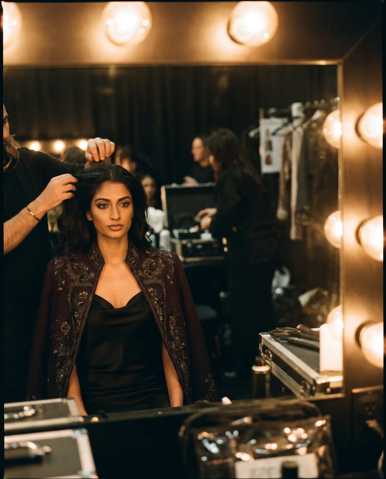 Backstage at the show